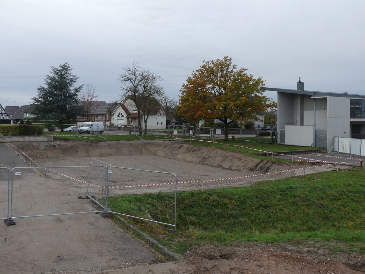 Le chantier du périscolaire le 18/11/2023 à Roeschwoog