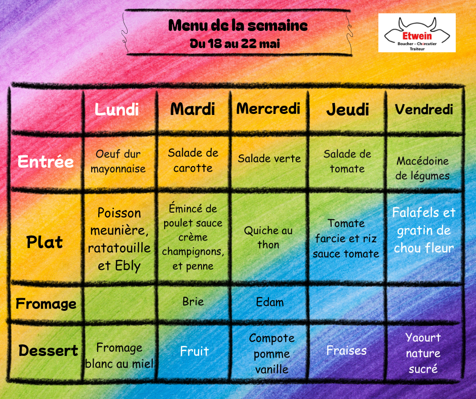 Menu Facebook du 18 au 22 mai 2026