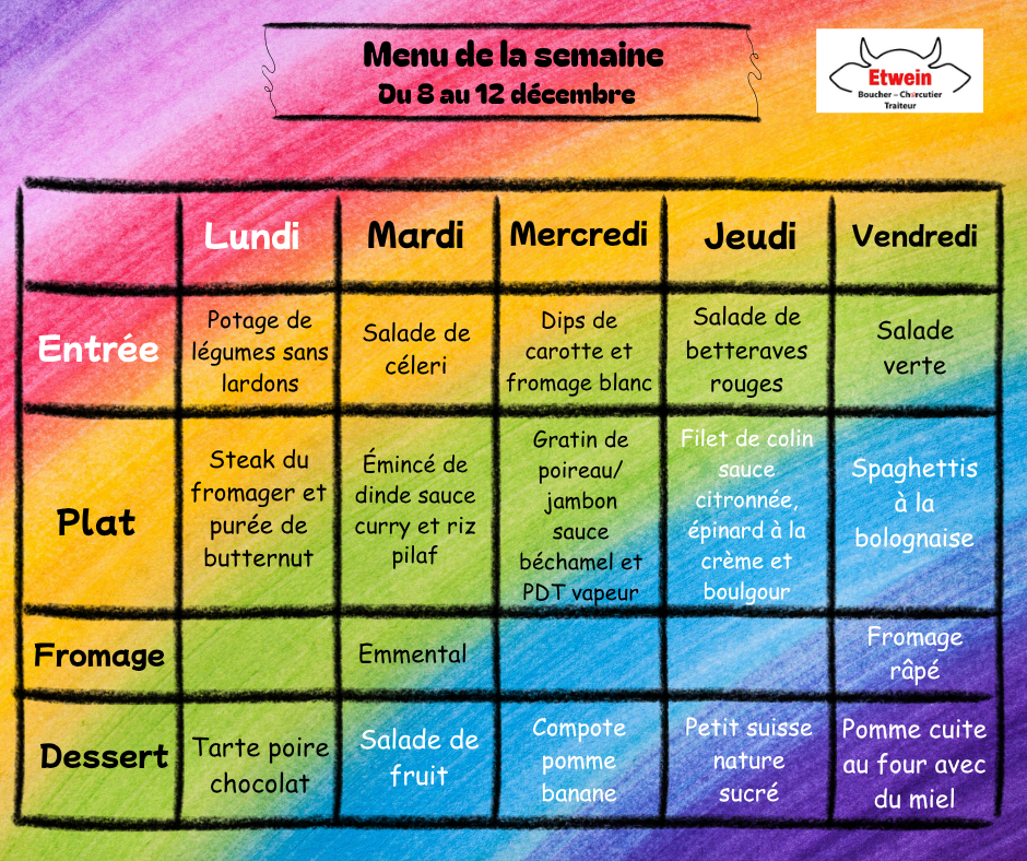 Menu Facebook semaine 50 2025 Menu Facebook semaine 50 2025