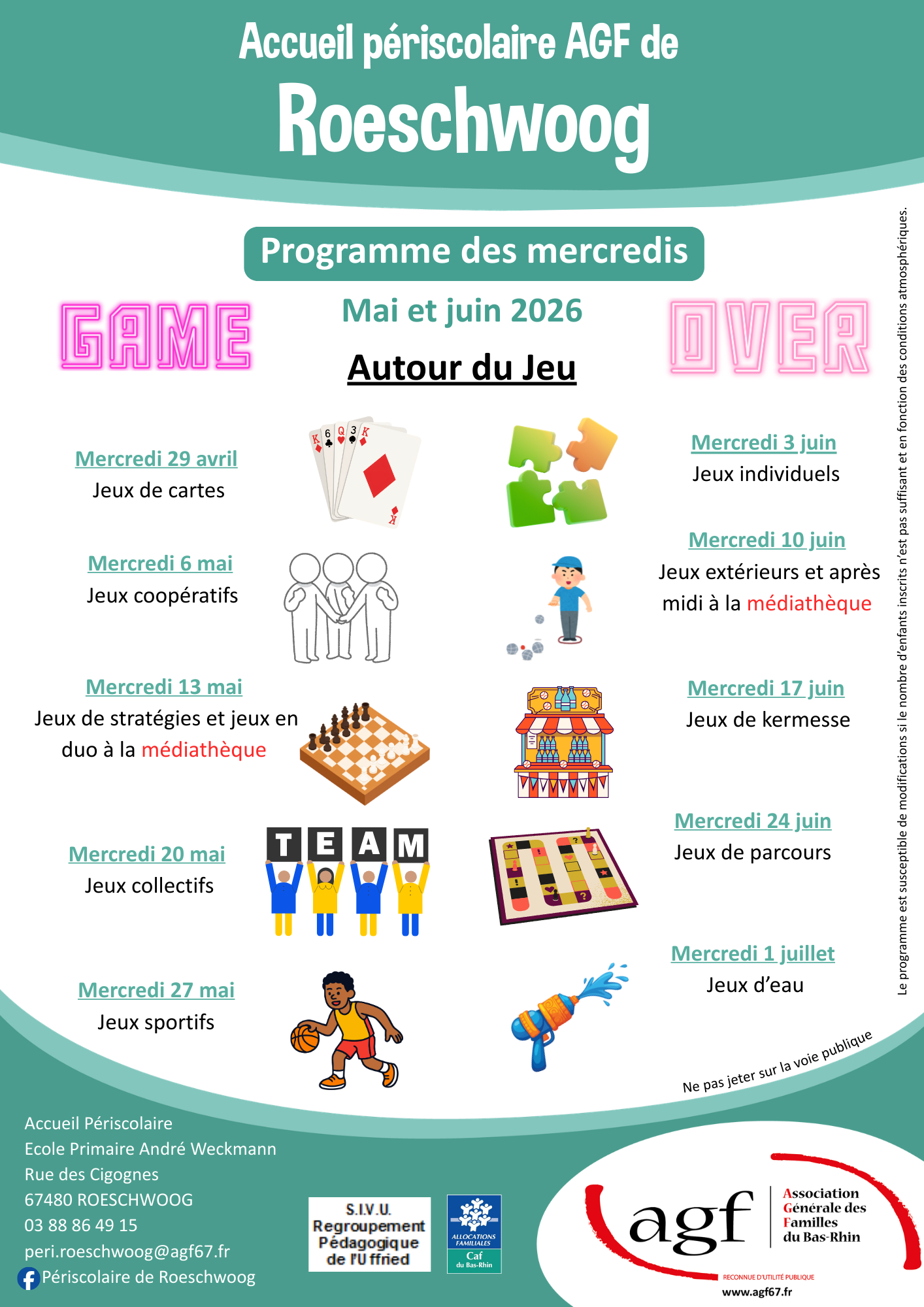 Mercredis mai-juin 26