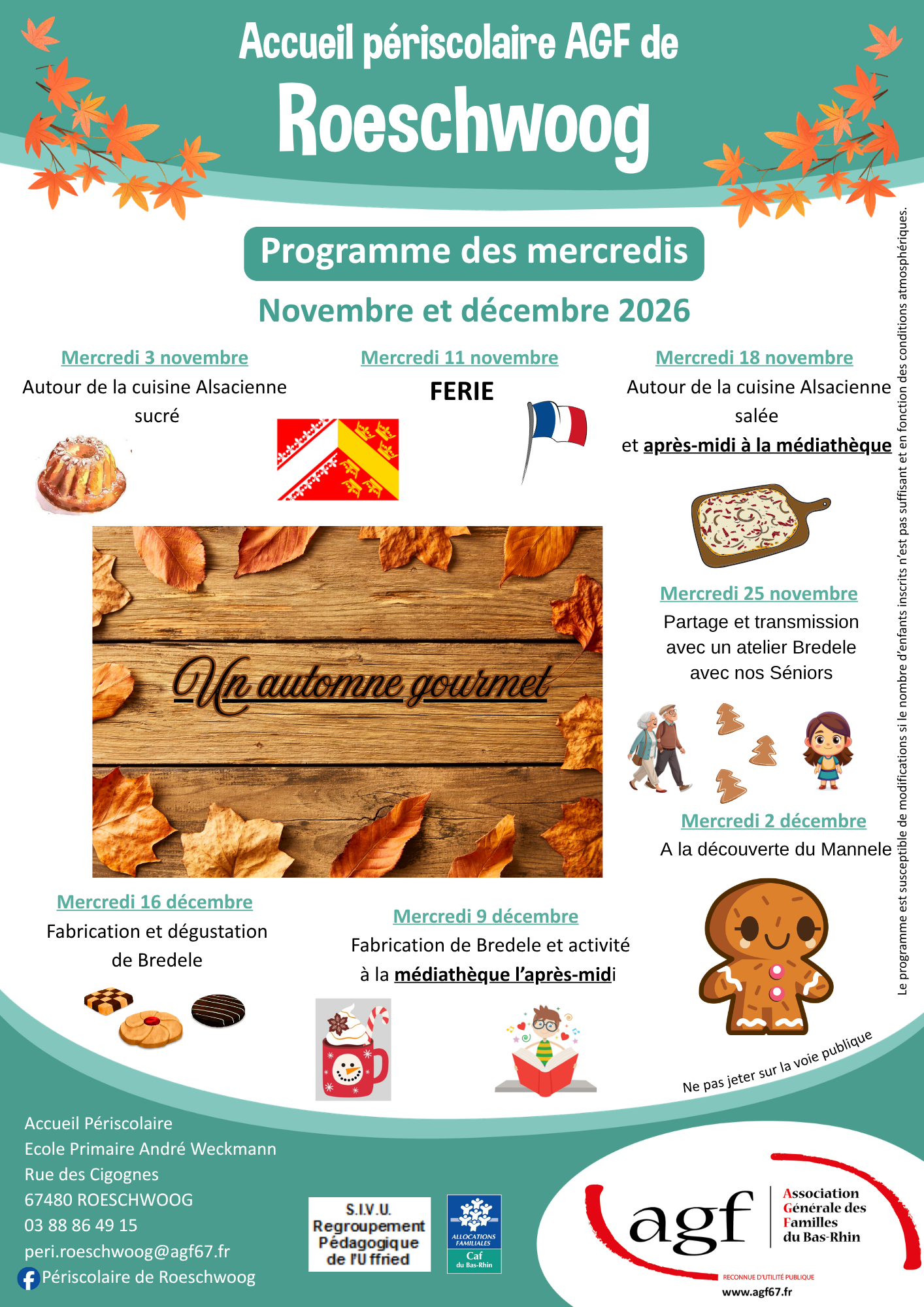 Mercredis nov-d&egrave;c 26