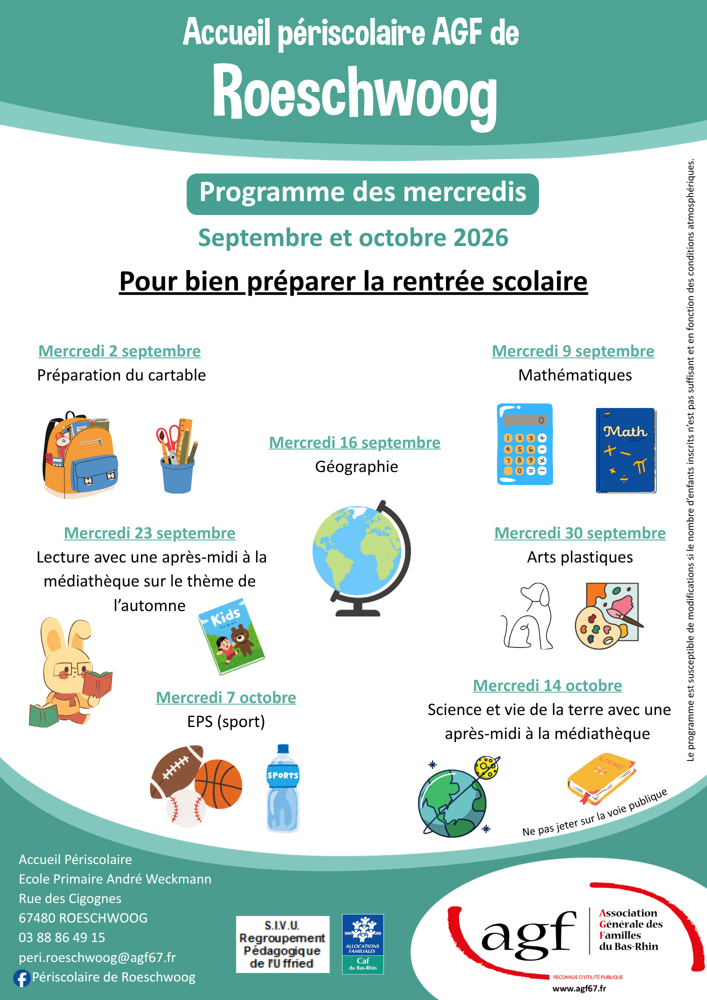 Mercredis sept - oct 2026 Mercredis sept - oct 2026