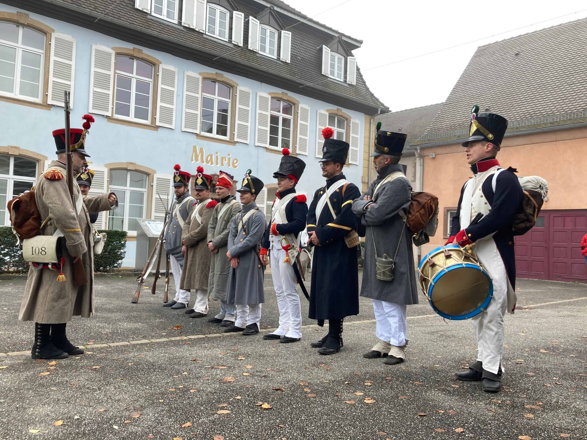 Les membres de l'association 108e de ligne, régiment de l'armée de Napoléon (Roeschwoog, 2021)