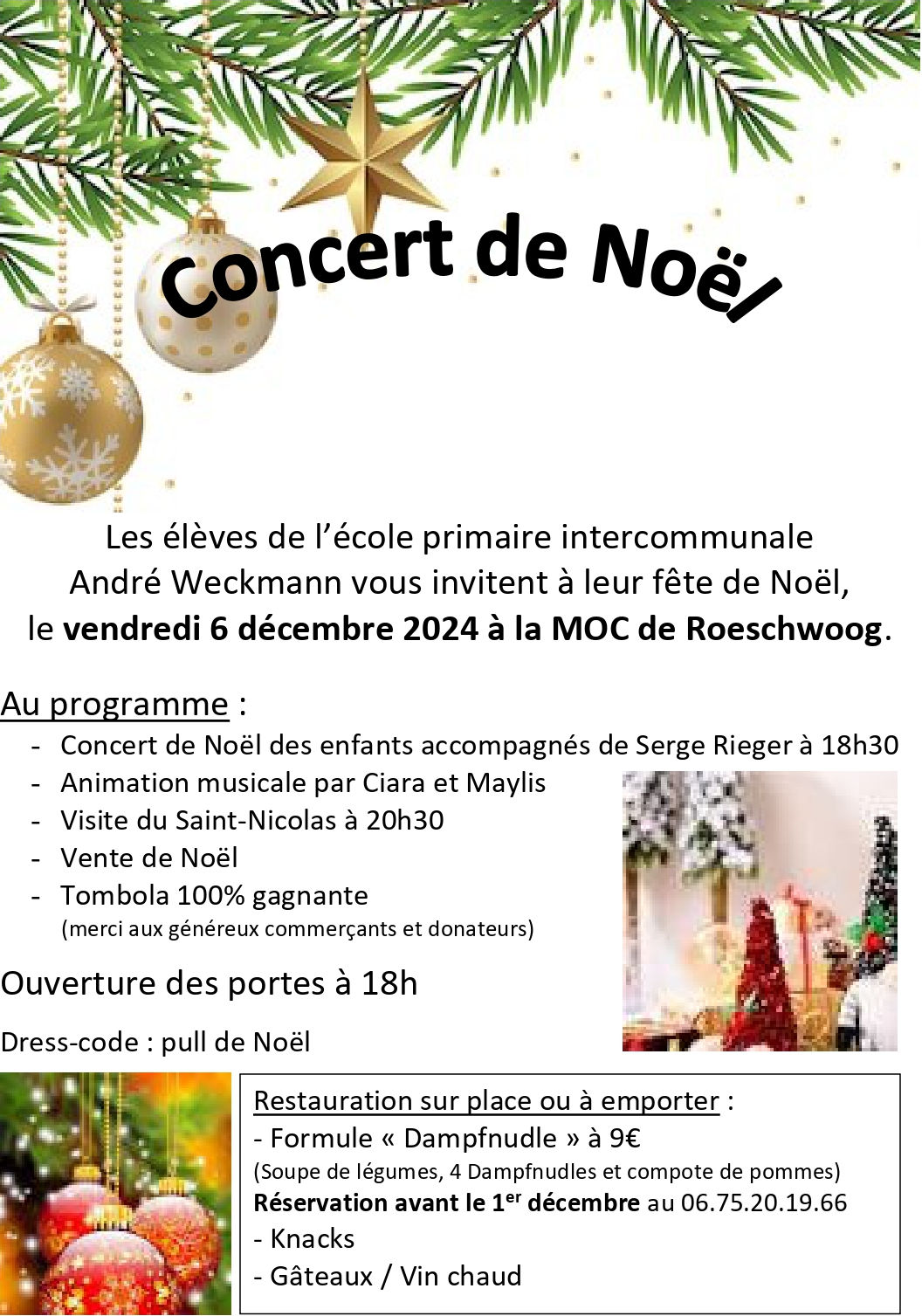 Fête de noel à l'école intercommunale de Roeschwoog