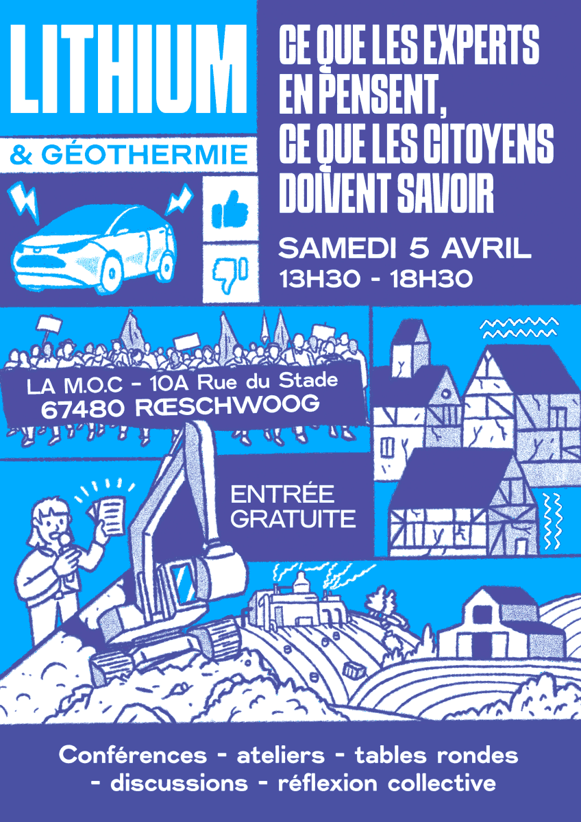 Grande conférence sur le lithium et la géohtermie à Roeschwoog le 5 avril 2025